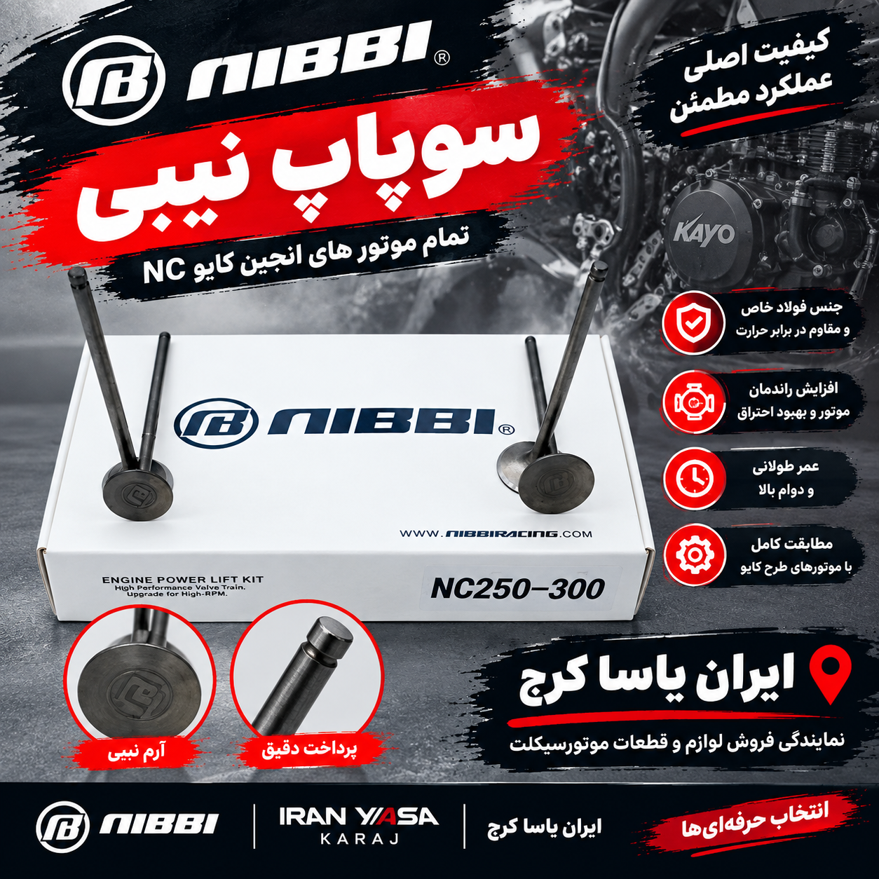 سوپاپ نیبی NiBBi کایو و طرح هاسکی وطرح گس گس